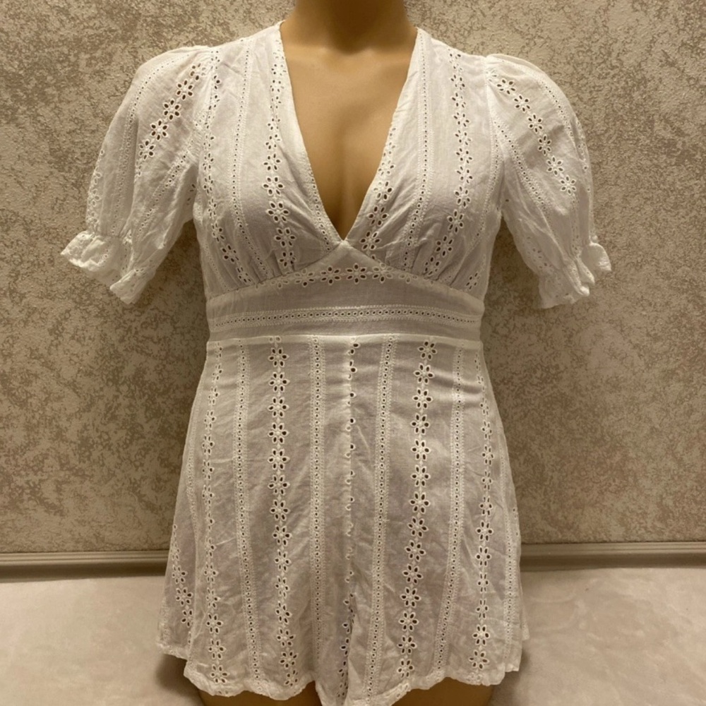 Lush White Eyelet Romper